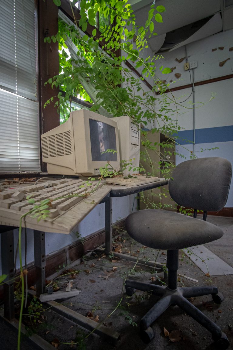 Abandoned Computer in School