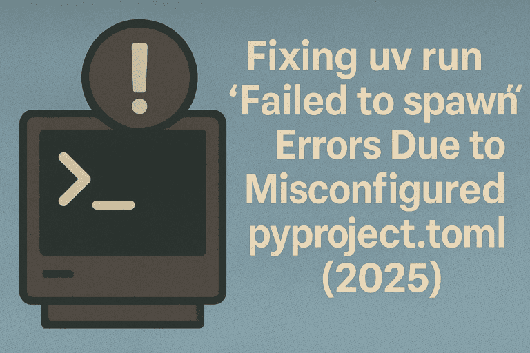 Fixing uv run “Failed to spawn” Errors Due to Misconfigured pyproject.toml